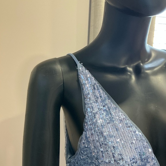 Xscape Glittering Blue Midi Dress - Picture 4 of 8